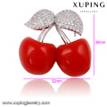 00028-xuping moda china atacado broche, broche novo design de forma de cereja mulheres broche